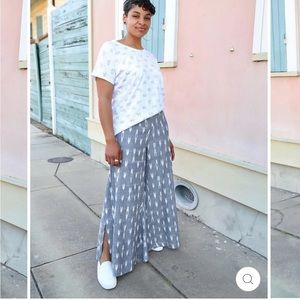 Passion Lilie Womens Ikat Billowy Boho Wide Leg Pull On Palazzo Pants Size Xs